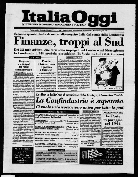 Italia oggi : quotidiano di economia finanza e politica